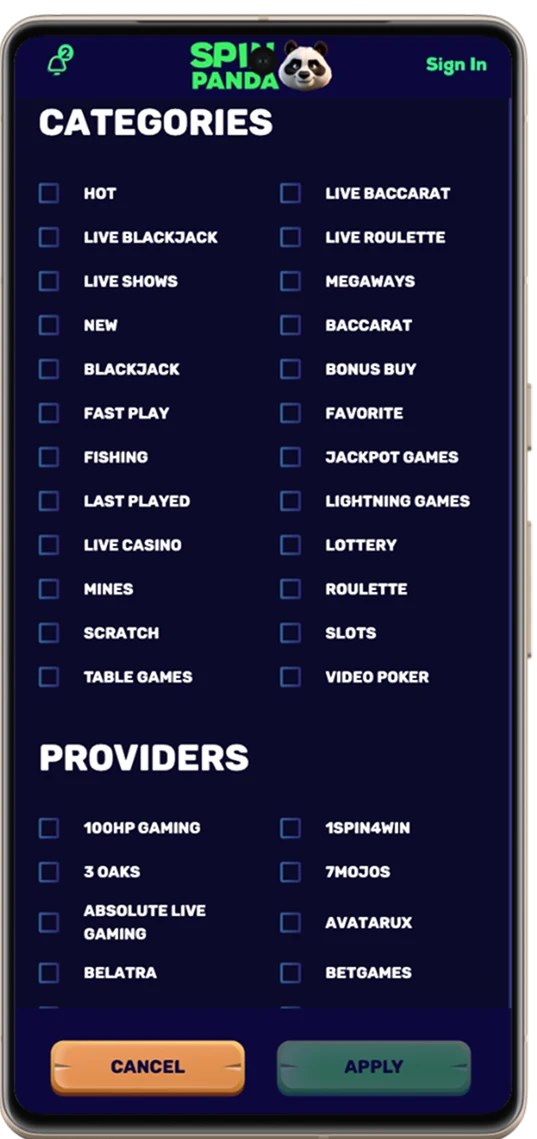 spin panda casino mobile